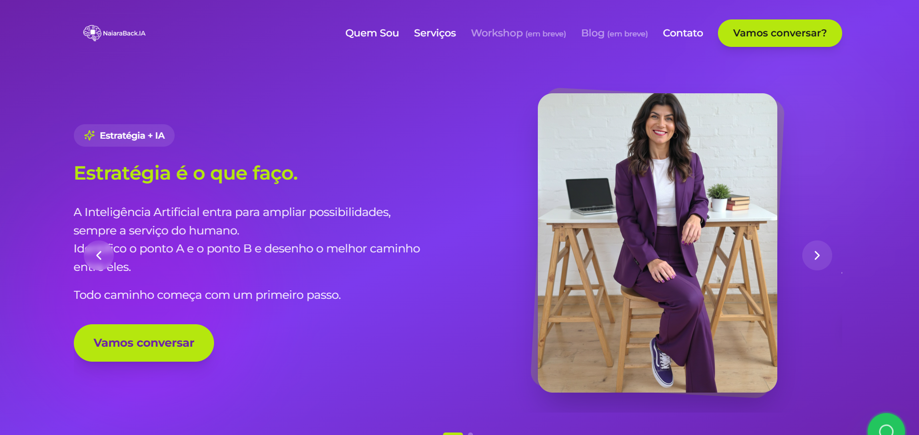 Screenshot do site NaiaraBack.IA